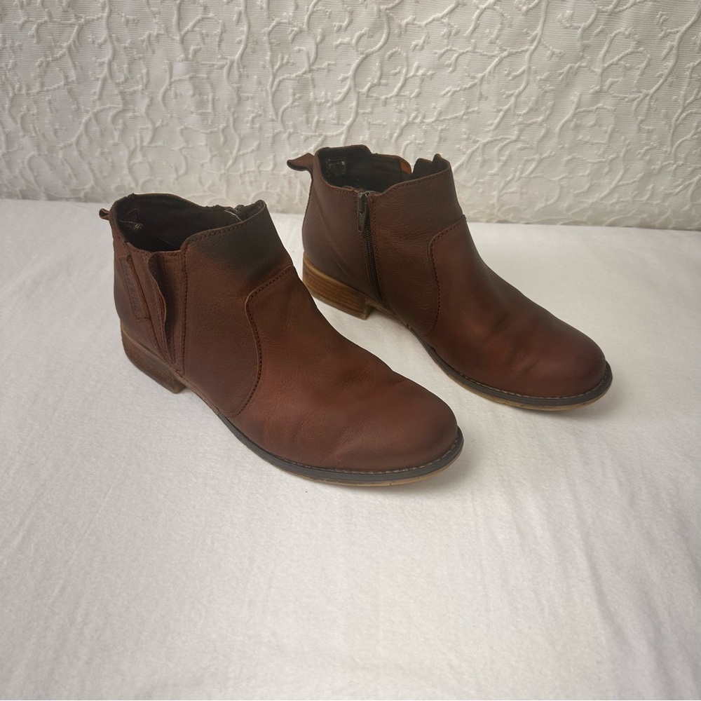 Brown Leather Ankle Boots Josef Seibel Shoes Size 39/8.5 Women's Brown